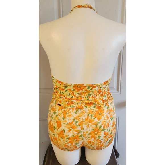 Vtg Catalina 3-Piece Swimsuit Cropped Tank High Waisted Bottoms Coverup Shorts L - Picture 4 of 16